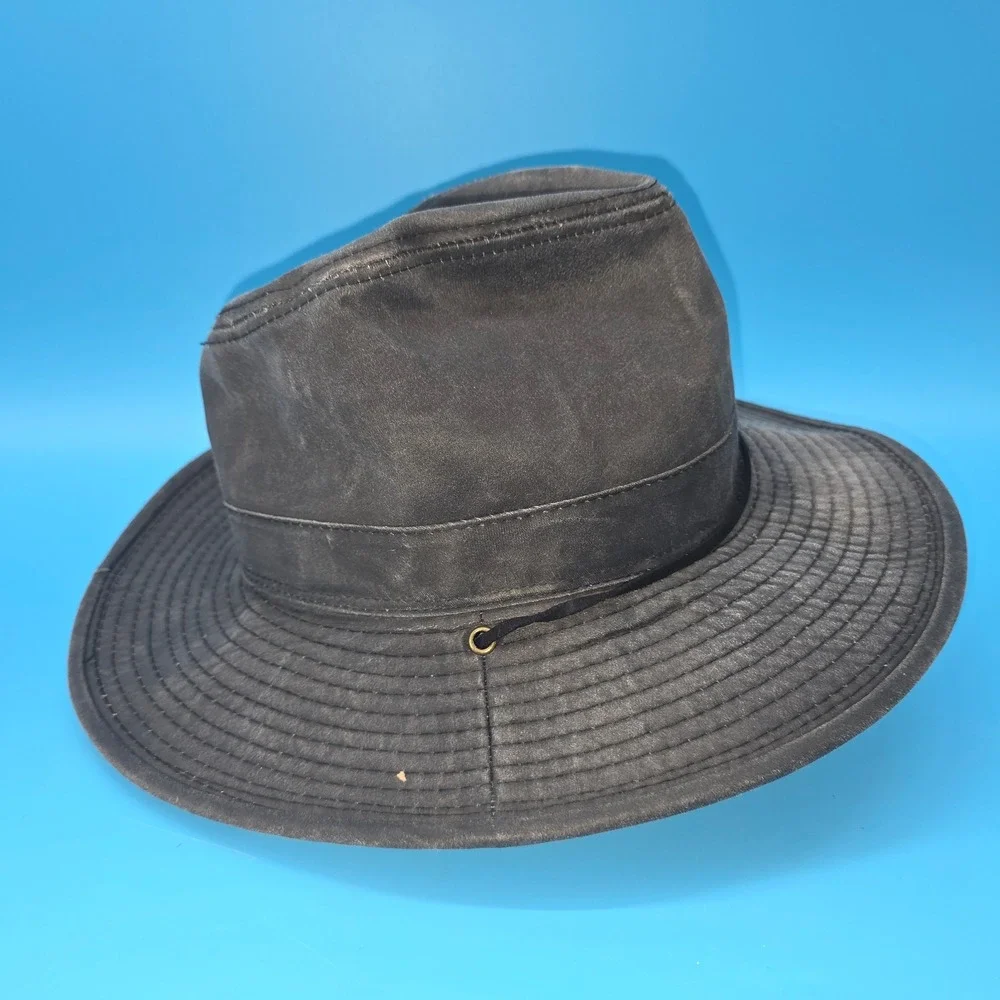 Signatures Waxed Cotton Safari Hat Wide‎ Brim Fedora Brown S/M